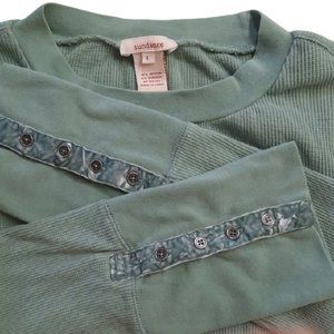 Sundance Thermal Waffle Top Velvet Cuff Soft Green